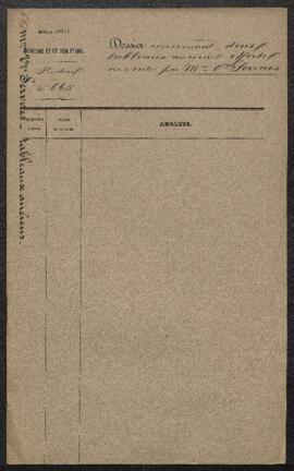 Dossier concernant deux tableaux donnés à David Teniers, représentant l’un La sainte Trinité et l...