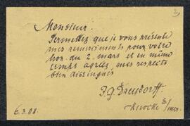 Demande émanant de Mr F. G. Druydorff (Knocke s/mer) désirant savoir si le Musée a reçu un tablea...