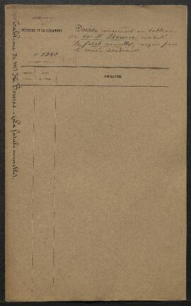 Dossier concernant La fatale nouvelle, tableau de Henri Bource acquis par l’Etat et destiné au Mu...