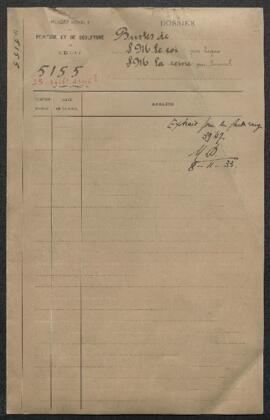 Dossier concernant le buste de S.M. le roi Albert Ier par Lagae (inv. 3947/A et inv. 3947/B) et l...
