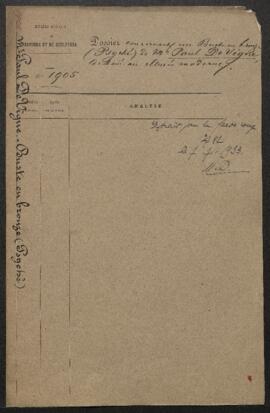 Dossier concernant un buste en bronze de Paul De Vigne, Psyché (inv. 2782), acquis par le départe...