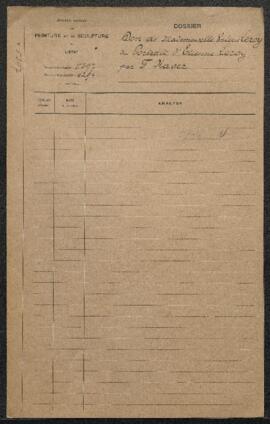 Dossier concernant le Portrait d’Etienne Le Roy par François Joseph Navez (inv. 4294), offert en ...