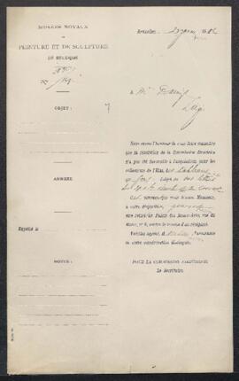 Dossier concernant un tableau attribué à Bonaventure Peeters, une Chasse au faucon tableau attrib...