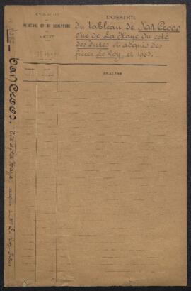 Dossier concernant un tableau de J[acob ?] van der Croos, Vue de La Haye du côté des dunes (inv. ...