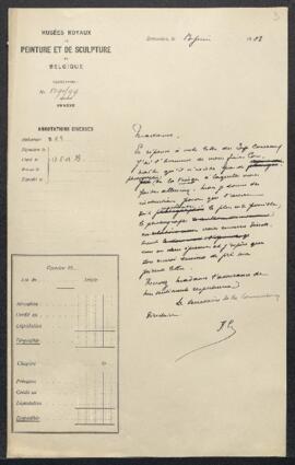 Demande du Metropolitan Museum de New York (Etats-Unis) de leur envoyer à leurs frais une photogr...