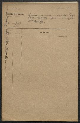 Dossier concernant un Paysage peint par feu Van Marck en 1834, offert en vente par Mr Mahy (Bruxe...