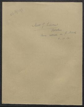 Dossier concernant une demande d’adresse du peintre Henri Martin émanant de Mme J. Lievens (Hobok...
