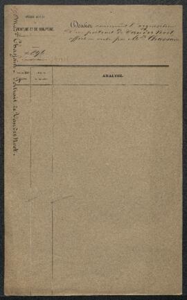 Dossier concernant un Portrait de Van der Noot (inv. 1554), acquis de Mlle Chassain.
