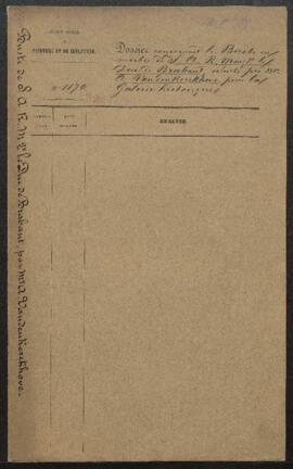 Dossier concernant le Buste en marbre de SAR le duc de Brabant par Aug[ustin] Van den Kerckhove (...