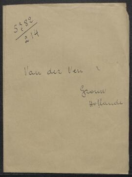 Dossier concernant une demande de Mr A. van der Ven (Pays-Bas, Grouw) relative au coordonnées de ...