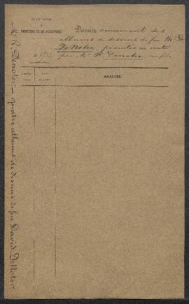 Dossier concernant quatre albums de dessins, croquis et gravures exécutés par feu David de Noter,...