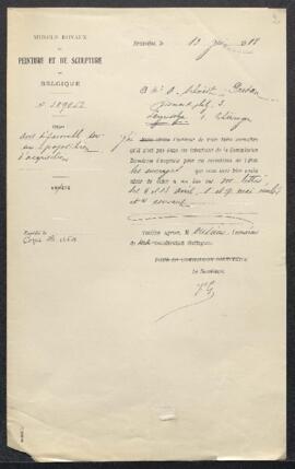 Dossier concernant L’enfant au coquillage, tableau attribué à de [Bartolomé Estéban] Murillo, Une...