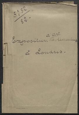 Dossier concernant le prêt à l'exposition L'art hollandais 1600-1900 à la Royal academy of arts (...