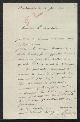 Demande de renseignements émanant de Mr De Paul (Barbençon) désirant connaître pour un partage la...