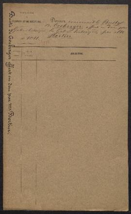 Dossier concernant un exemplaire en plâtre du Buste de [Wenceslas] Coebergher (inv. 1808) offert ...