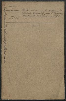 Dossier concernant le prêt de nombreux tableaux appartenant ou non au Musée moderne à l’Expositio...