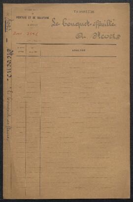 Dossier concernant un tableau de A. Stevens, Le bouquet effeuillé (inv. 3556), acquis par le Dépa...