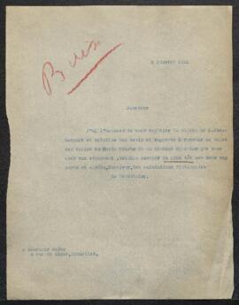 Restaurations confiées à J. Buéso (correspondance).