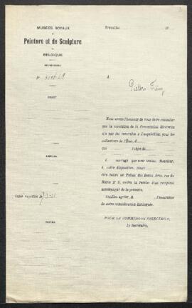 Dossier concernant deux panneaux de facture primitive, offerts en vente par Mr Pieters-Fievez (Br...