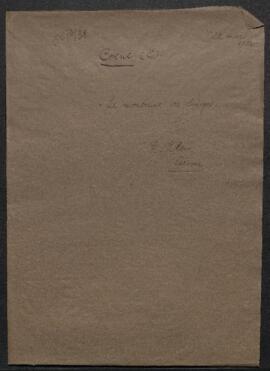 Lettre concernant un tableau sur bois de C[onstantin] Coene intitulé Le montreur de singes offert...