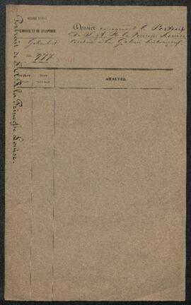 Dossier concernant une œuvre de Mme J. Ligy représentant le Portrait en buste de S. A. R la princ...
