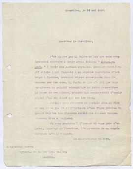 Correspondance échangée entre Léo Van Puyvelde et Holmes, directeur de la National Gallery à Lond...
