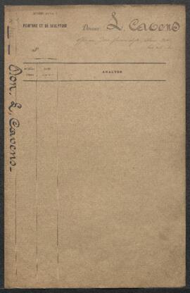 Dossier concernant plusieurs œuvres et objets d’art offerts en don par Louis Cavens (Bruxelles). ...