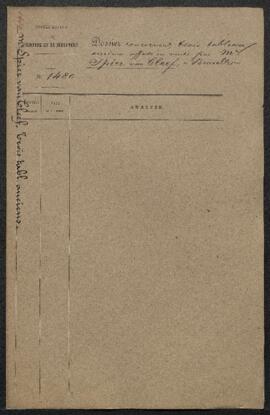 Dossier concernant trois tableaux anciens offerts en vente par Mr Spier van Cleef (Bruxelles). — ...
