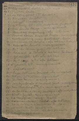 Correspondance (sans suite) de l’année 1930.