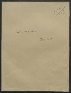 Dossier concernant la demande de renseignements de Mr Armenne (France, Paris) sur un portrait de ...