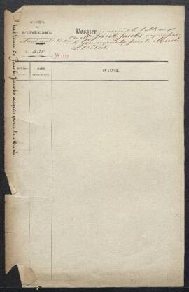 Dossier concernant La chute de Sarp sur le fleuve Glommen en Norvège de Jacob Jacobs (inv. 1335),...