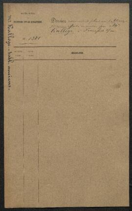 Dossier concernant plusieurs tableaux anciens offerts en vente par Mr Ad. Kalloge (Allemagne, Fra...