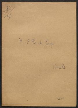 Dossier concernant une demande de Mme de Jonge, conservatrice du Centraal Museum der Gemeente Utr...