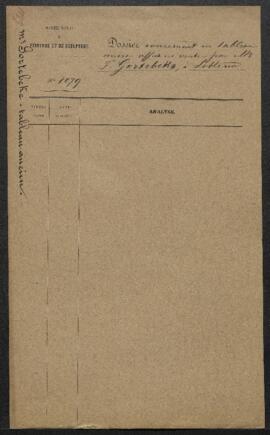 Dossier concernant un tableau ancien (sujet non mentionné) offert en vente par Frans Gortebeke (L...