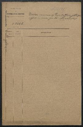 Dossier concernant deux tableaux gothiques offerts en vente par l’entremise de Mr L. Lecomte (Fra...