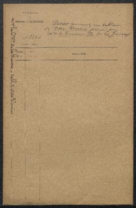 Dossier concernant un tableau peint par Otto Venius en 1660, Abraham bénissant Jacob, offert en v...