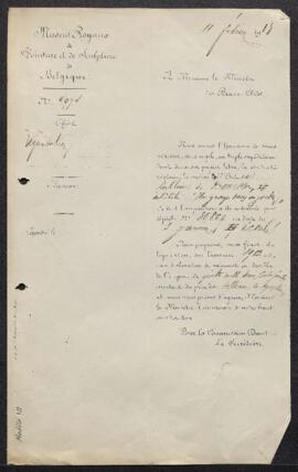 Dossier concernant un tableau de H[erman] Doncker, Un couple dans un jardin de (inv. 3667) acquis...