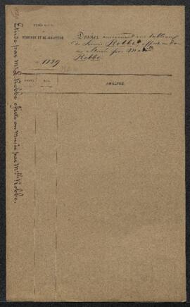 Dossier concernant un tableau de Louis Robbe, Etude de vaches (inv. 2030) offert en don au gouver...