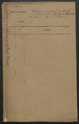 Dossier concernant l’acquisition par le Département en 1867 pour compte de l’Etat d’un tableau de...