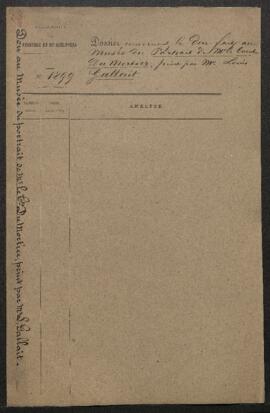 Dossier concernant le Portrait de Barthélémy du Mortier par Louis Gallait (inv. 2781), offert en ...