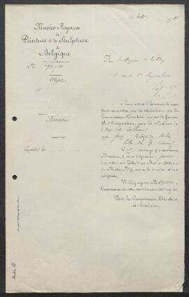 Dossier concernant un tableau ancien, sans autre spécification, offert en vente par Auguste Moens...