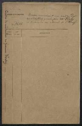 Dossier concernant un cadre de médailles gravées par Louis Oscar Roty (inv. 2990) ayant figuré à ...