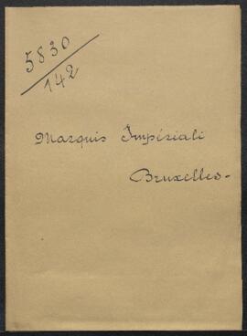 Lettre du Musée adressée au marquis Impériali (Bruxelles) en réponse à sa demande concernant l’ém...