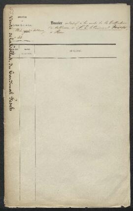 Dossier relatif à la vente de la collection de tableaux du cardinal Fesch (Rome, le 17 mars 1845)...