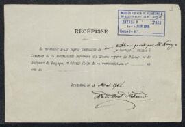 Dossier concernant un tableau représentant La famille de Meeus par [François-Joseph ?] Navez, off...