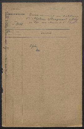 Dossier concernant un petit Paysage avec animaux peint par feu Alphonse Stocquart, (inv 3161), of...