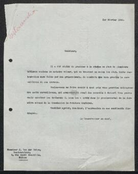 Restaurations confiées à Van der Veken pendant la guerre 40/45 (correspondance).