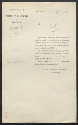 Demande de renseignements émanant d’Eugène Somoff (Bruxelles) désirant établir l’authenticité de ...