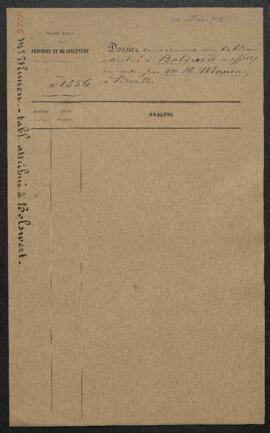 Dossier concernant un tableau attribué à [Schelte ou Boetius Adams ?] Bolswert et offert en vente...