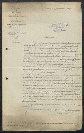 Dossier concernant le transfert de la collection de plâtres vers le Musée des Echanges.